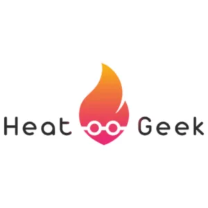 Heat Geek logo with flame and glasses